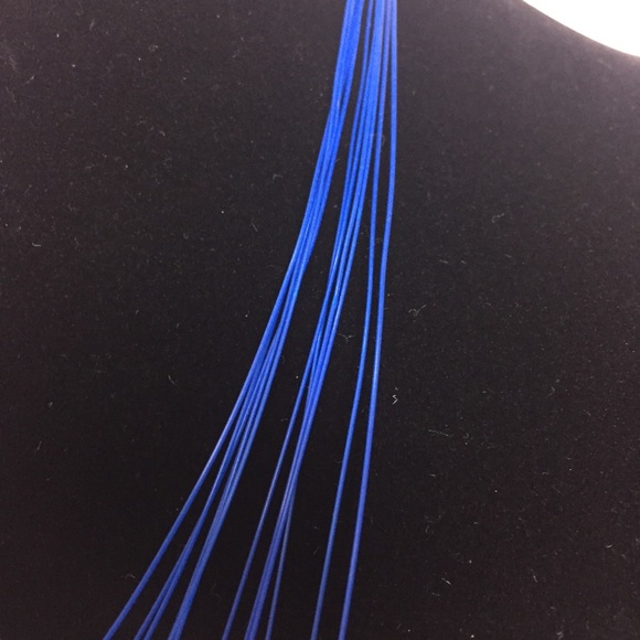 Multi Strand Sequins and Beads Necklace Blue - Picture 3 of 5